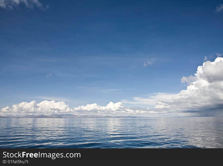 A waterscape of Lake Titicaca. It is one of the highest lakes in the world at 4000m. A waterscape of Lake Titicaca. It is one of the highest lakes in the world at 4000m.