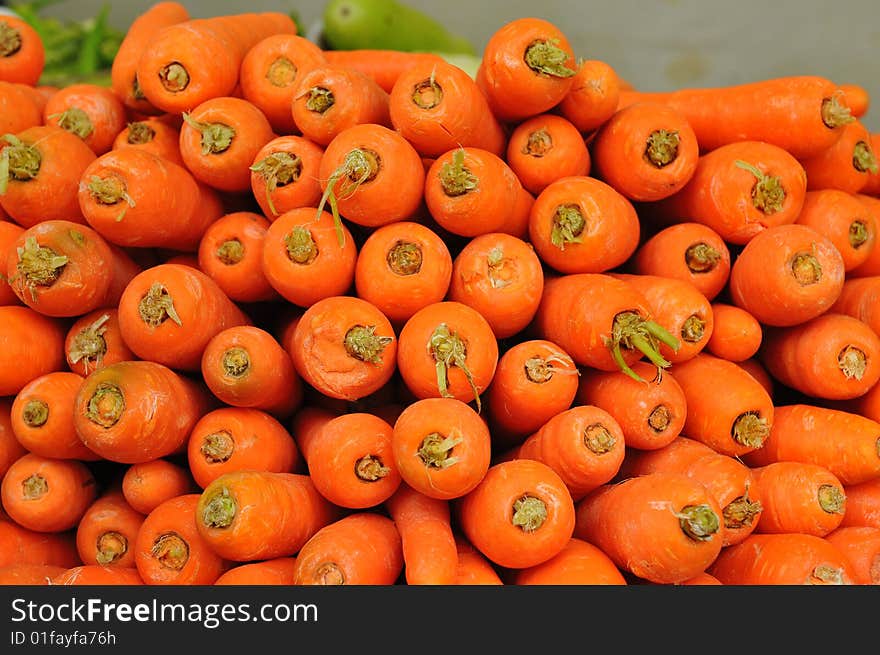 Orange carrot in the market