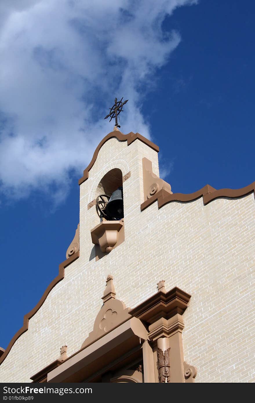 European Style Church Steeple on a beautiful day.