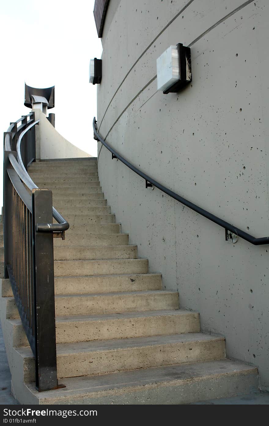 Stairs and handrail in details