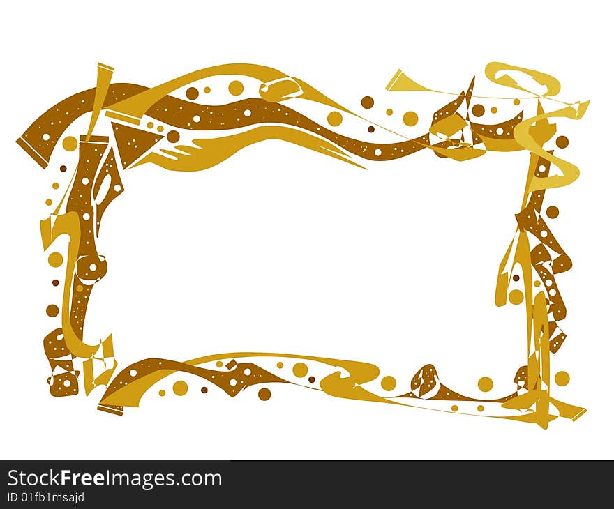 Attractive gold frame to highlight your message or object. Attractive gold frame to highlight your message or object