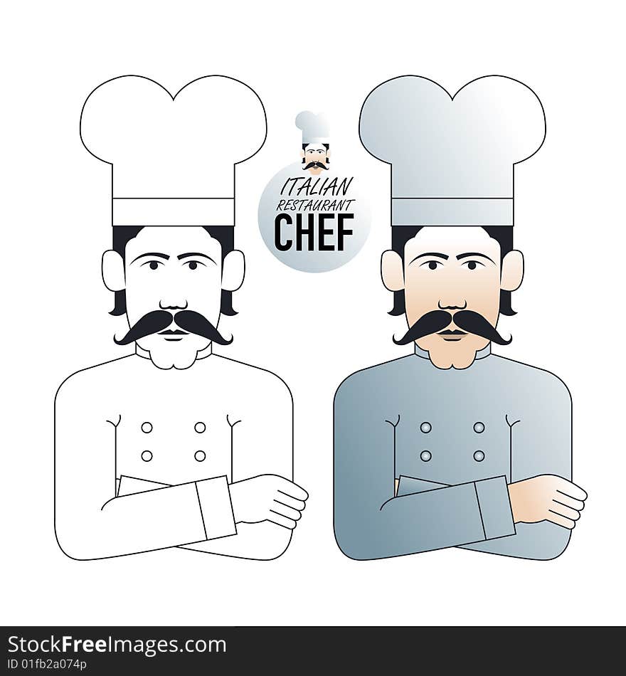 Italian Chef  Illustration. Vector art