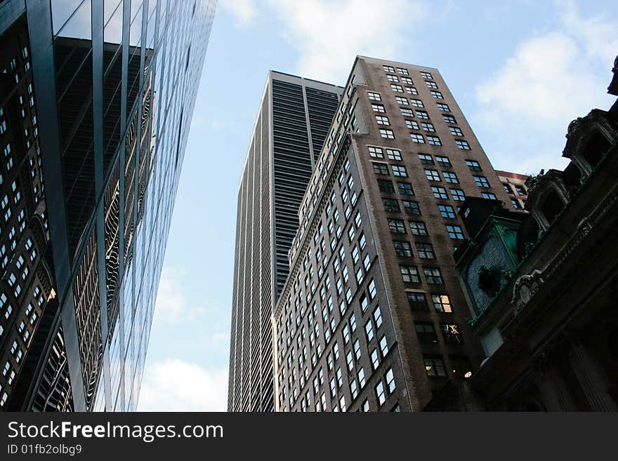 Manhattan Office Buildings, skyscrapers of New York City. Manhattan Office Buildings, skyscrapers of New York City