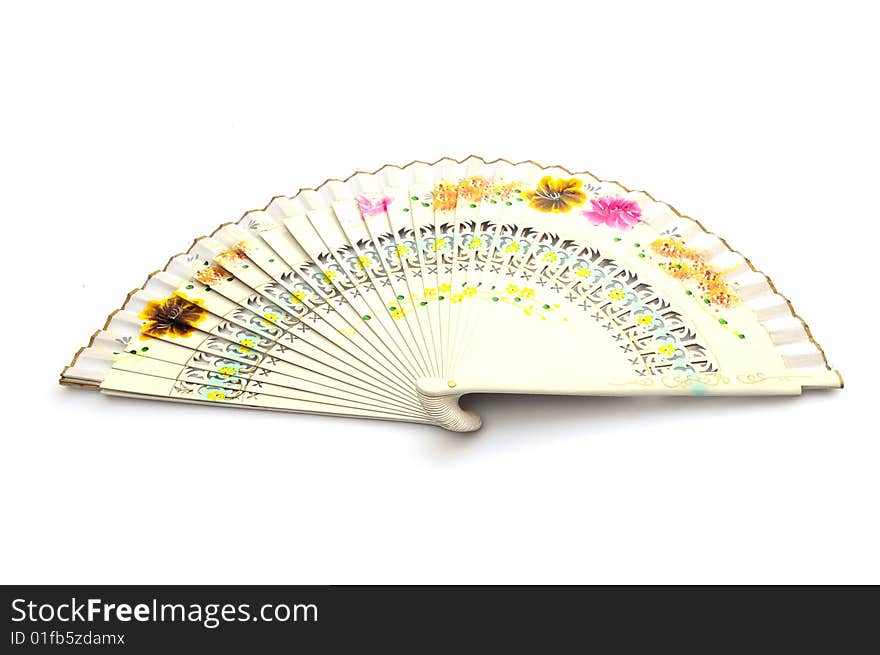 Shot of a pretty fan on a white background