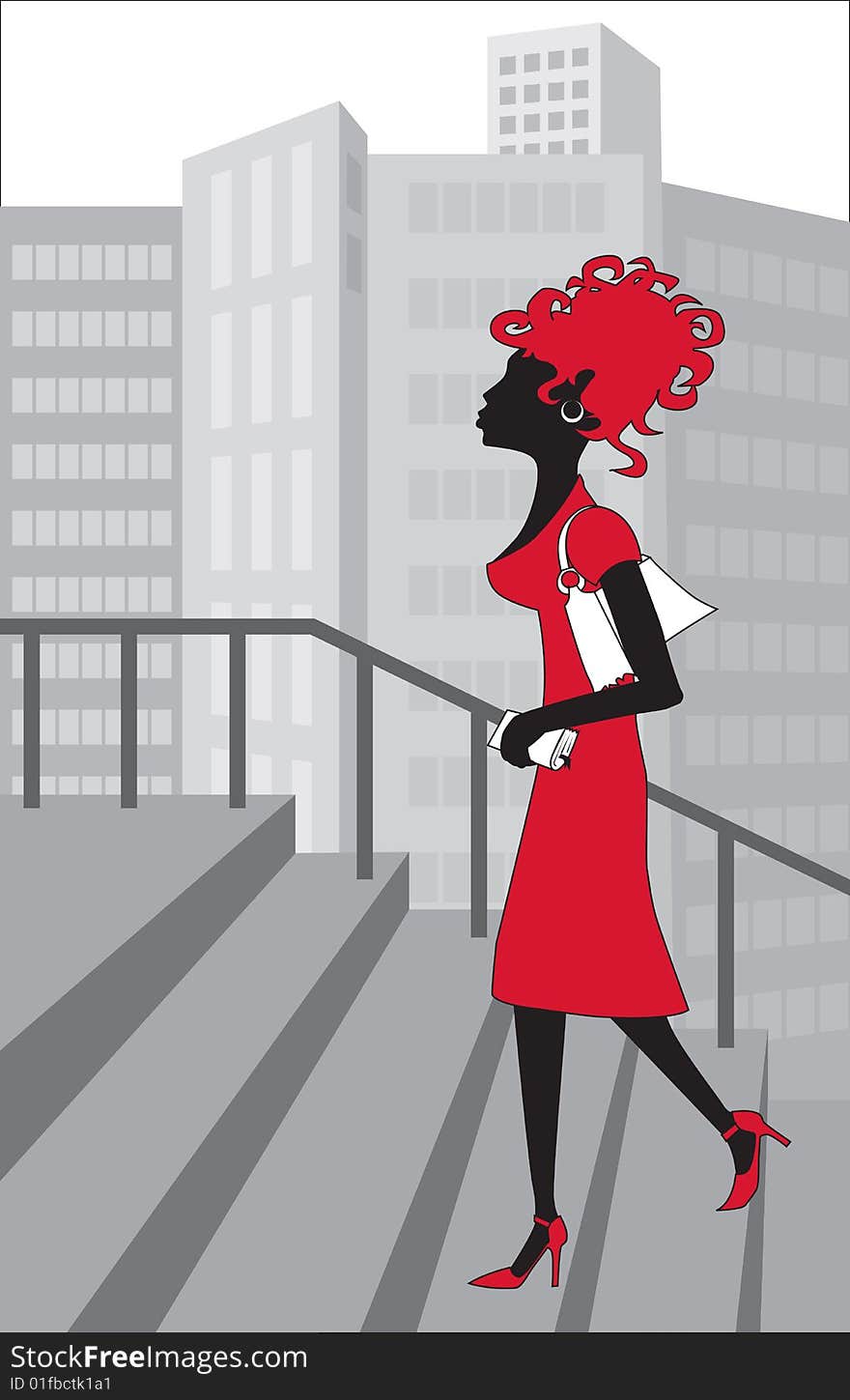 The Stylized City And The Business Woman