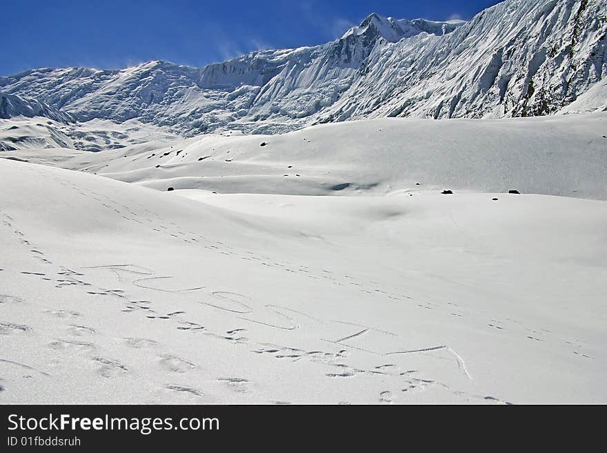 On a photo: Picturesque nepalese landscape. On a photo: Picturesque nepalese landscape