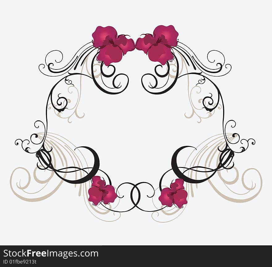 Illustration of a floral frame