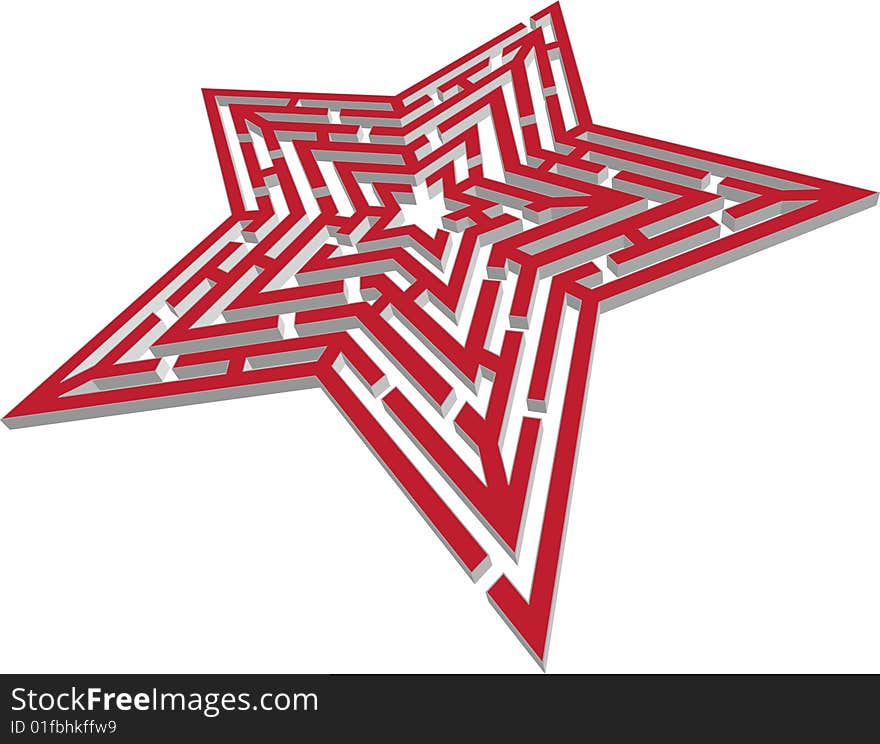 3d vector illustration of simple vector maze. 3d vector illustration of simple vector maze