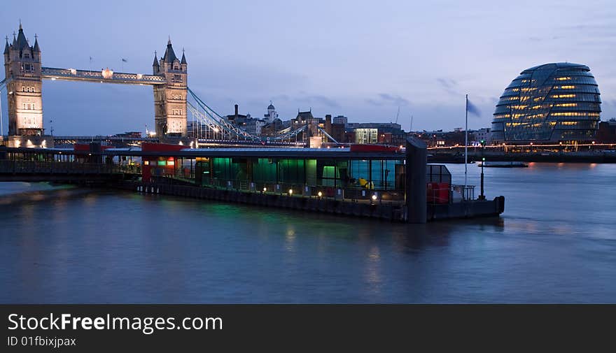 Tower Bridge and City Hall at Night