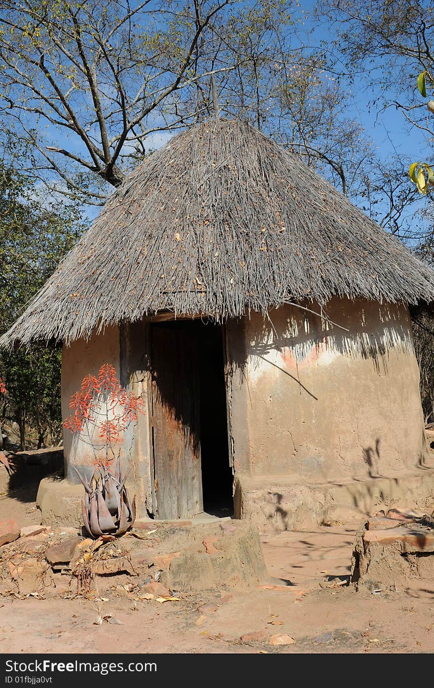 A traditional Southern African home. A traditional Southern African home