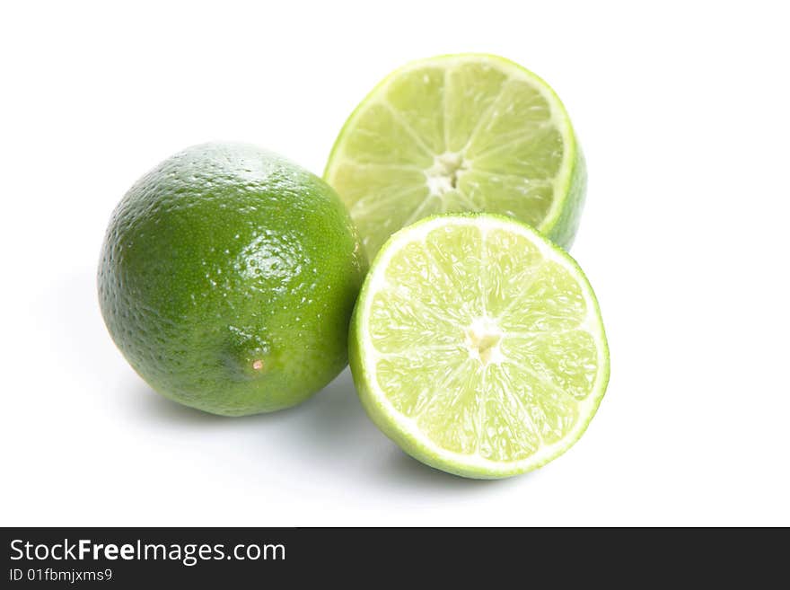 Limes cut in half