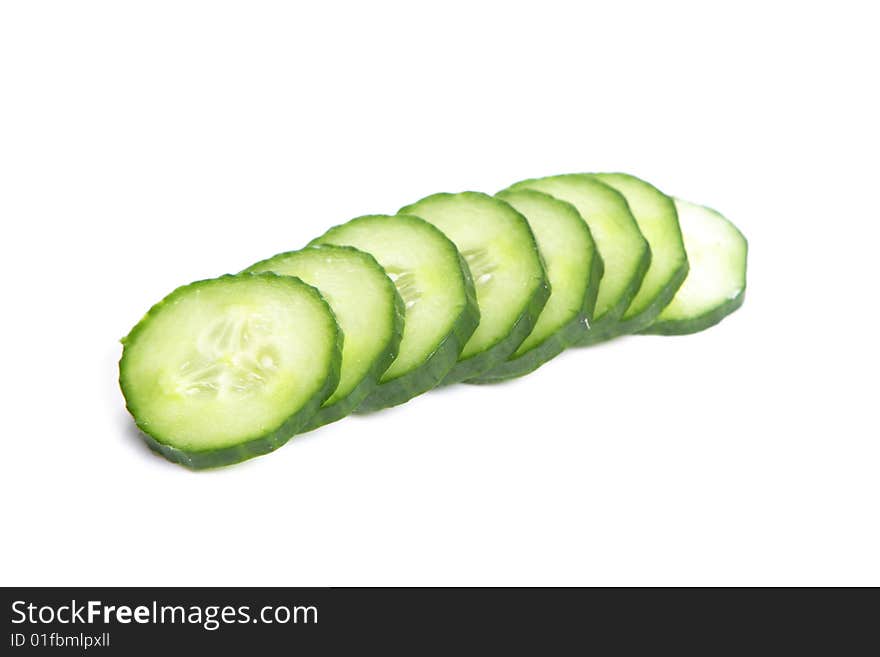 Cucumber isolated on white in the studio