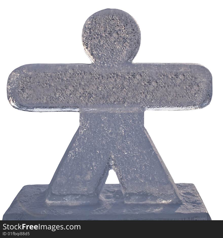 Ice sculpture isolated with clipping path - people