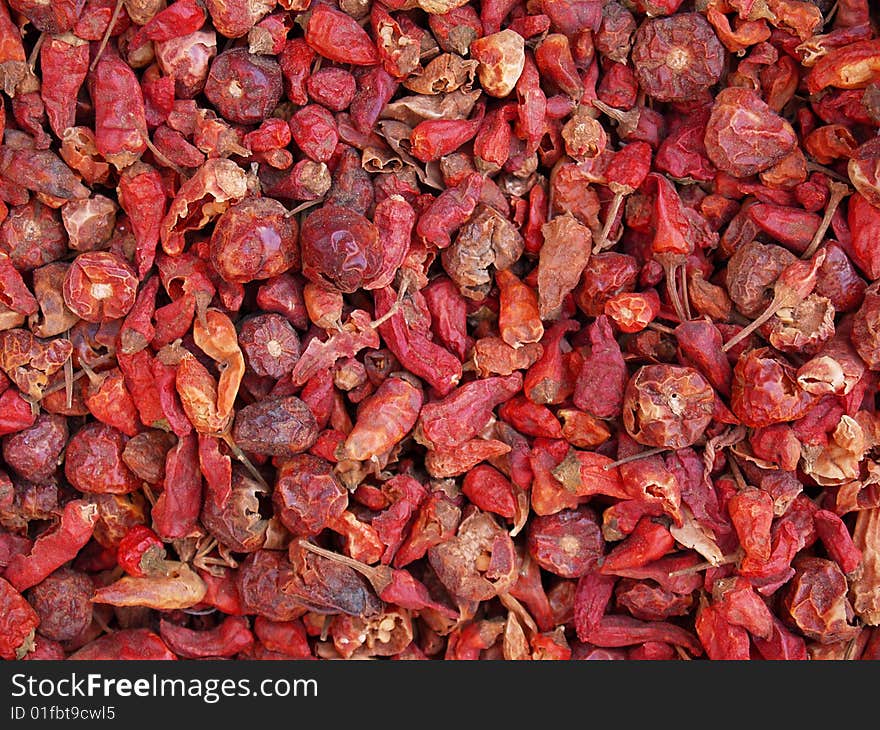 Hot pepper in a market. Hot pepper in a market