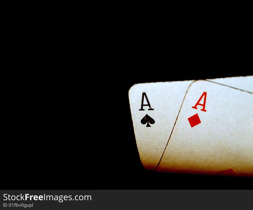 Two aces with black background. Two aces with black background