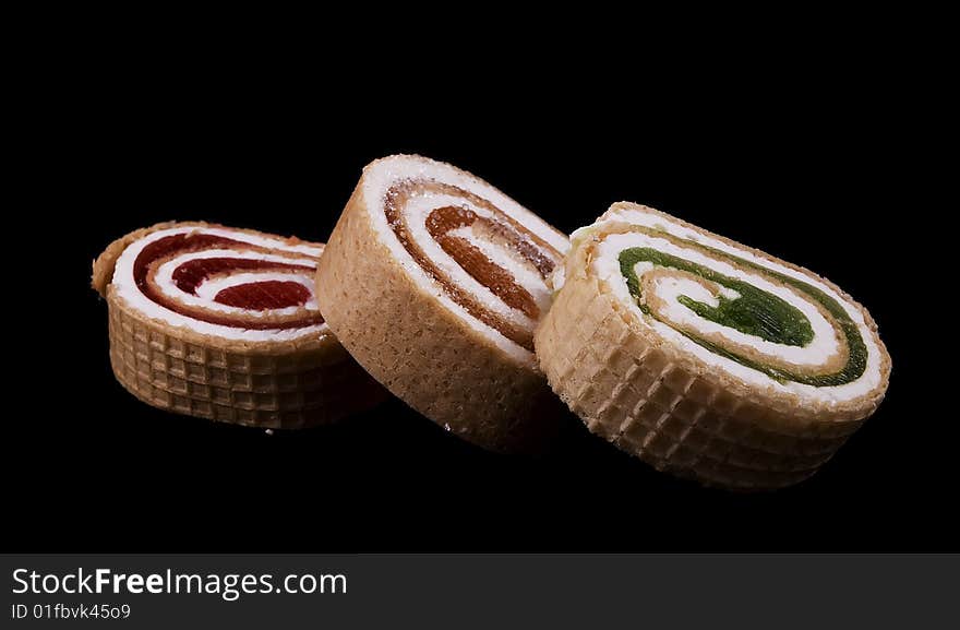 Beautiful sweet fruit jelly rolls