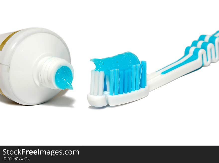 Tooth-paste and brush