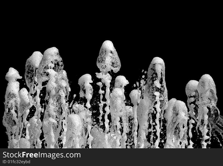 Fountain isolated on black background