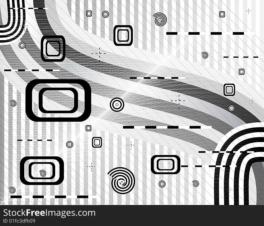 Illustration of futuristic abstract background with shapes