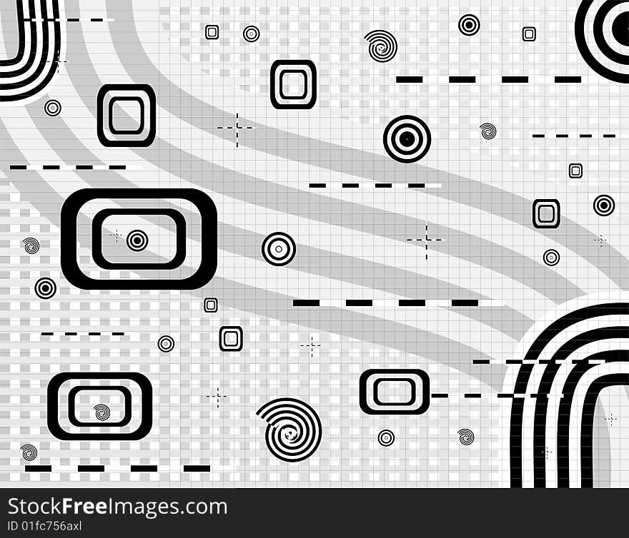 Illustration of futuristic abstract background with shapes