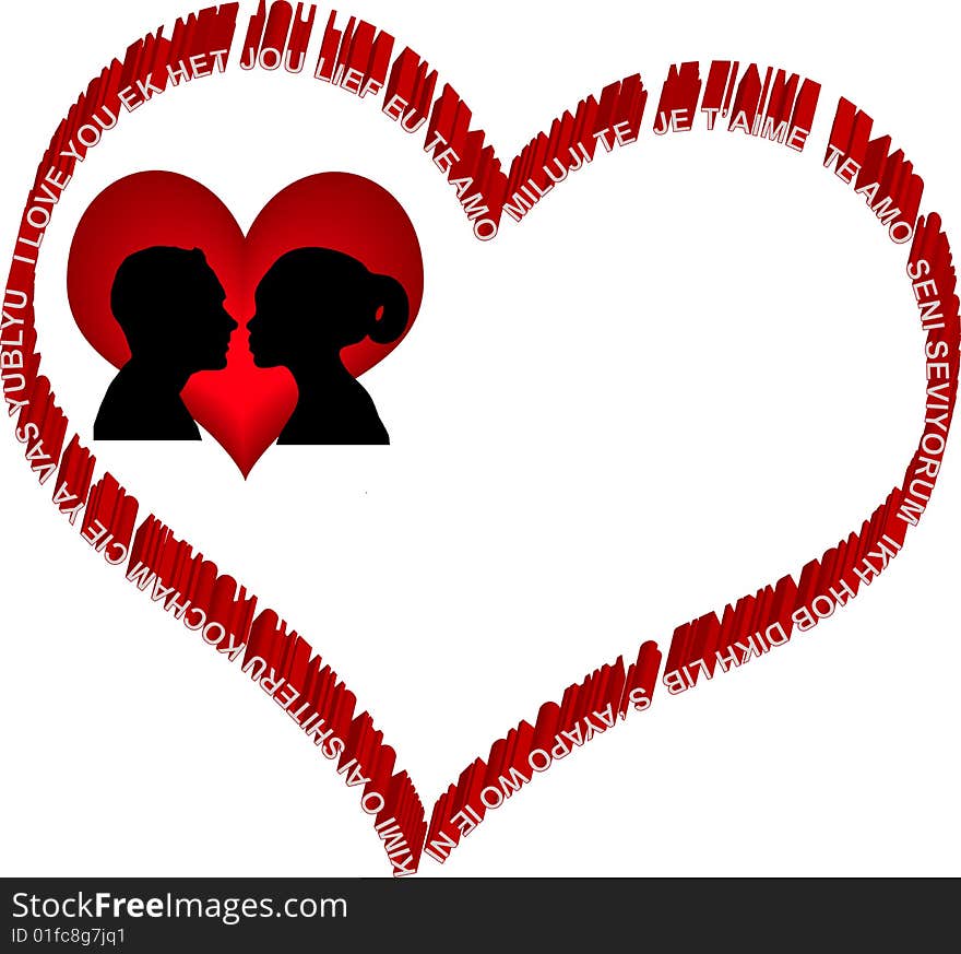 Two beloved people in a shape of a heart. Two beloved people in a shape of a heart