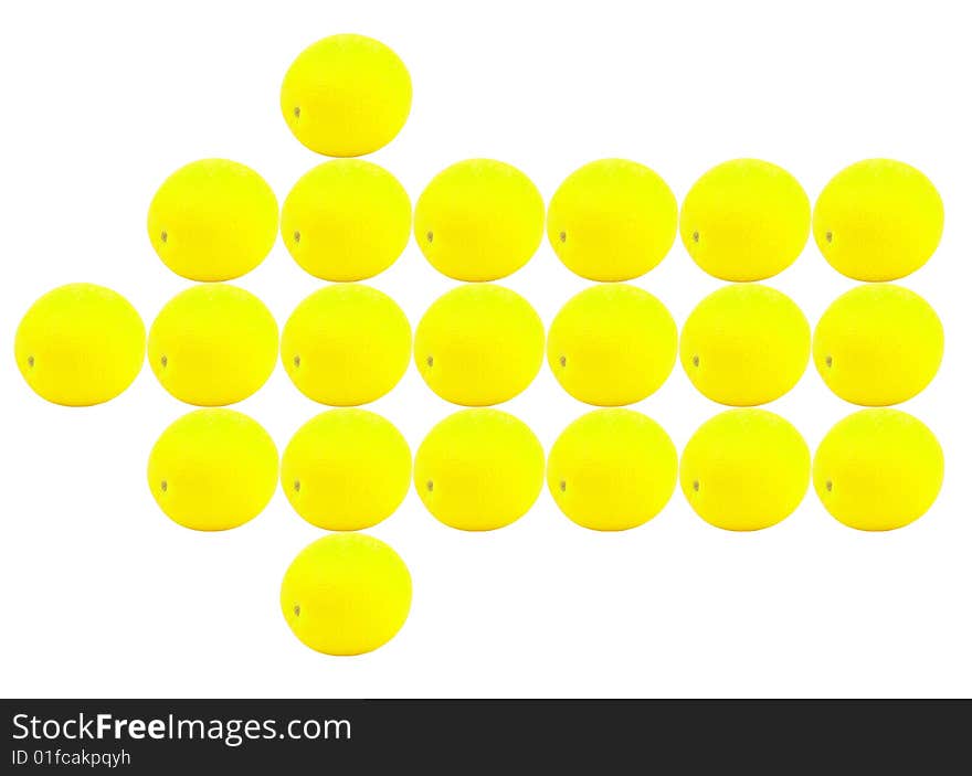 Lemon arrow - white background isolated. Lemon arrow - white background isolated