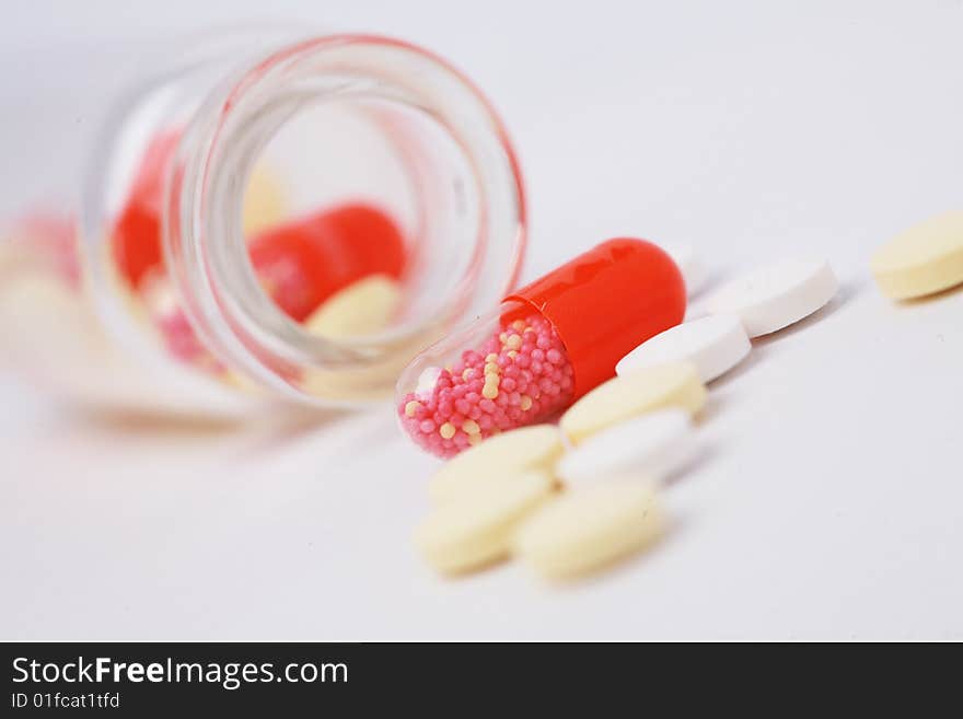 Pill  with white background