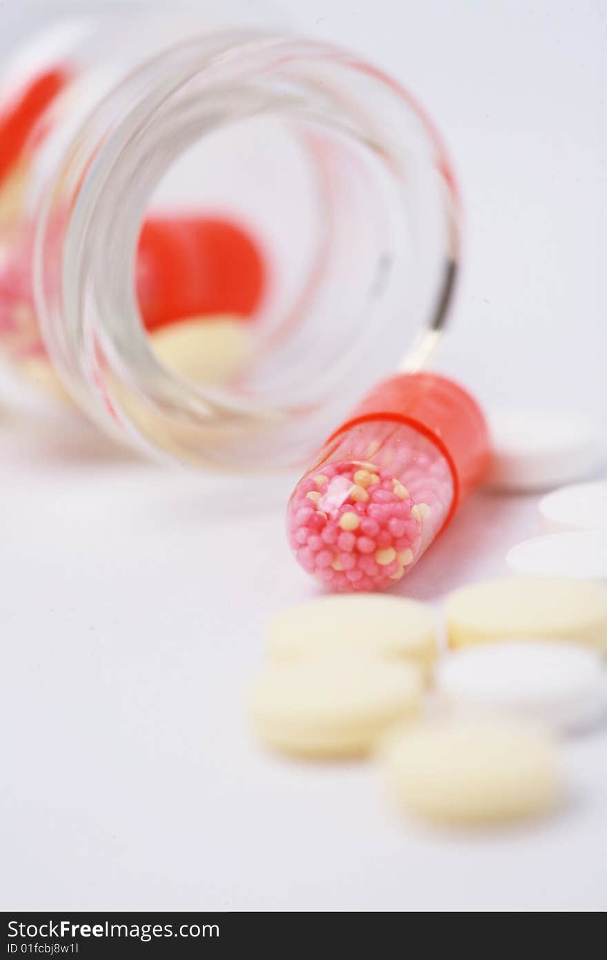 Pill  with white background