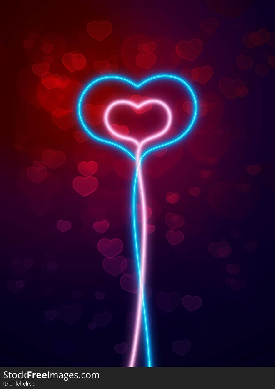 Beautiful abstract background lighting hearts. Beautiful abstract background lighting hearts