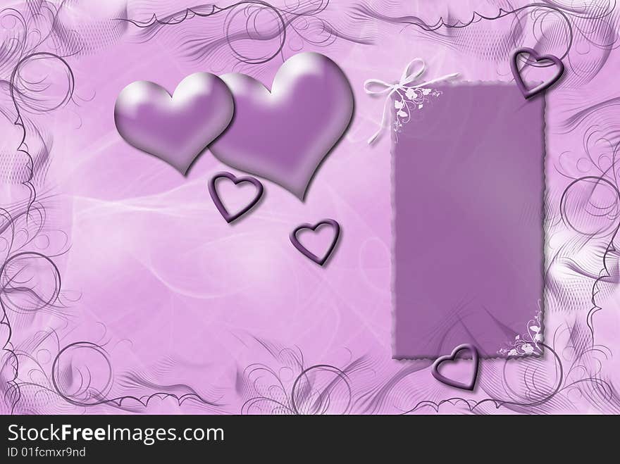 Mauve heart illustration with copy space. Mauve heart illustration with copy space.