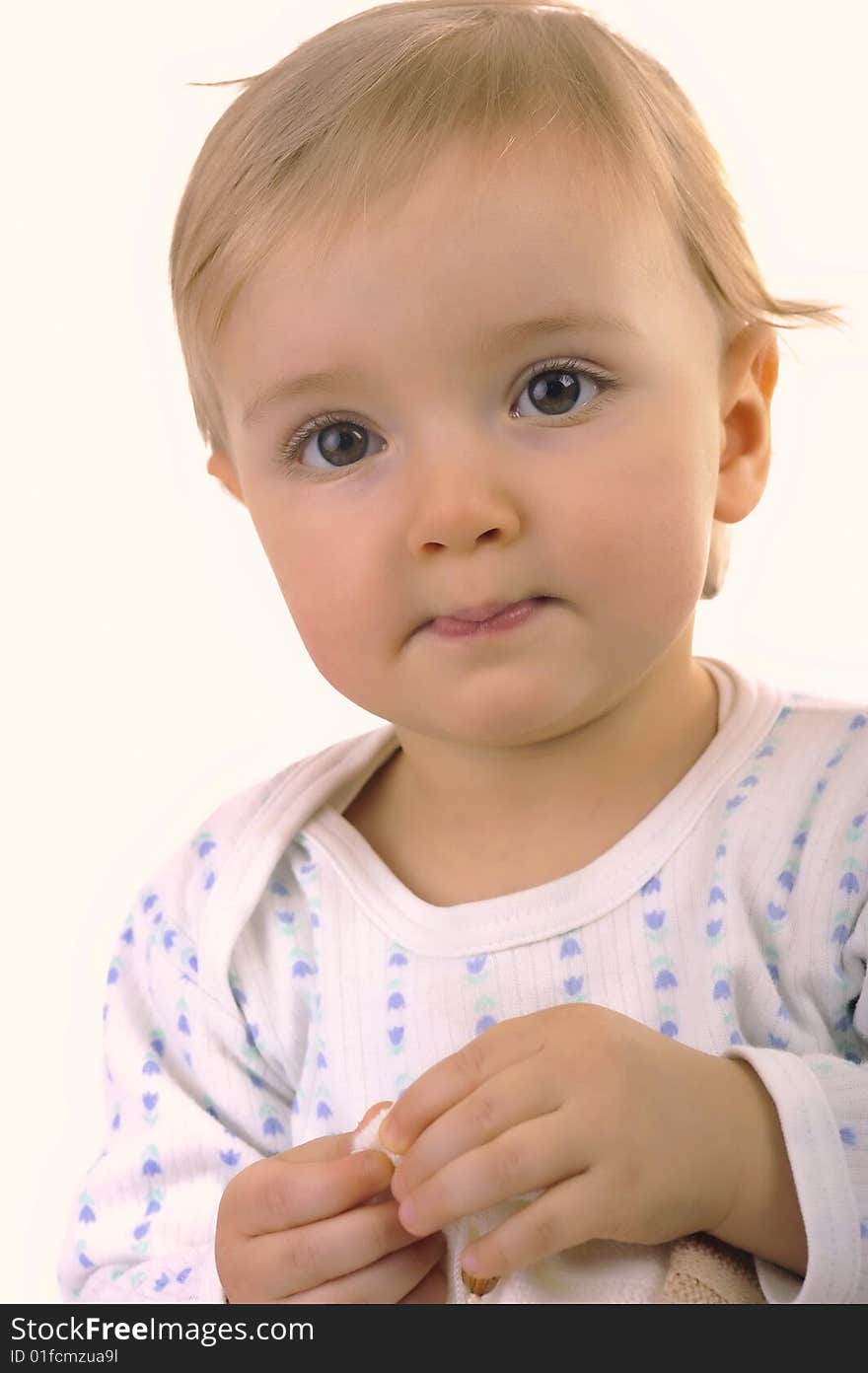 Beautiful little girl in white  portrait