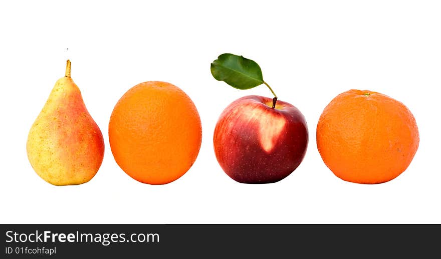 Fruits isolated on white background