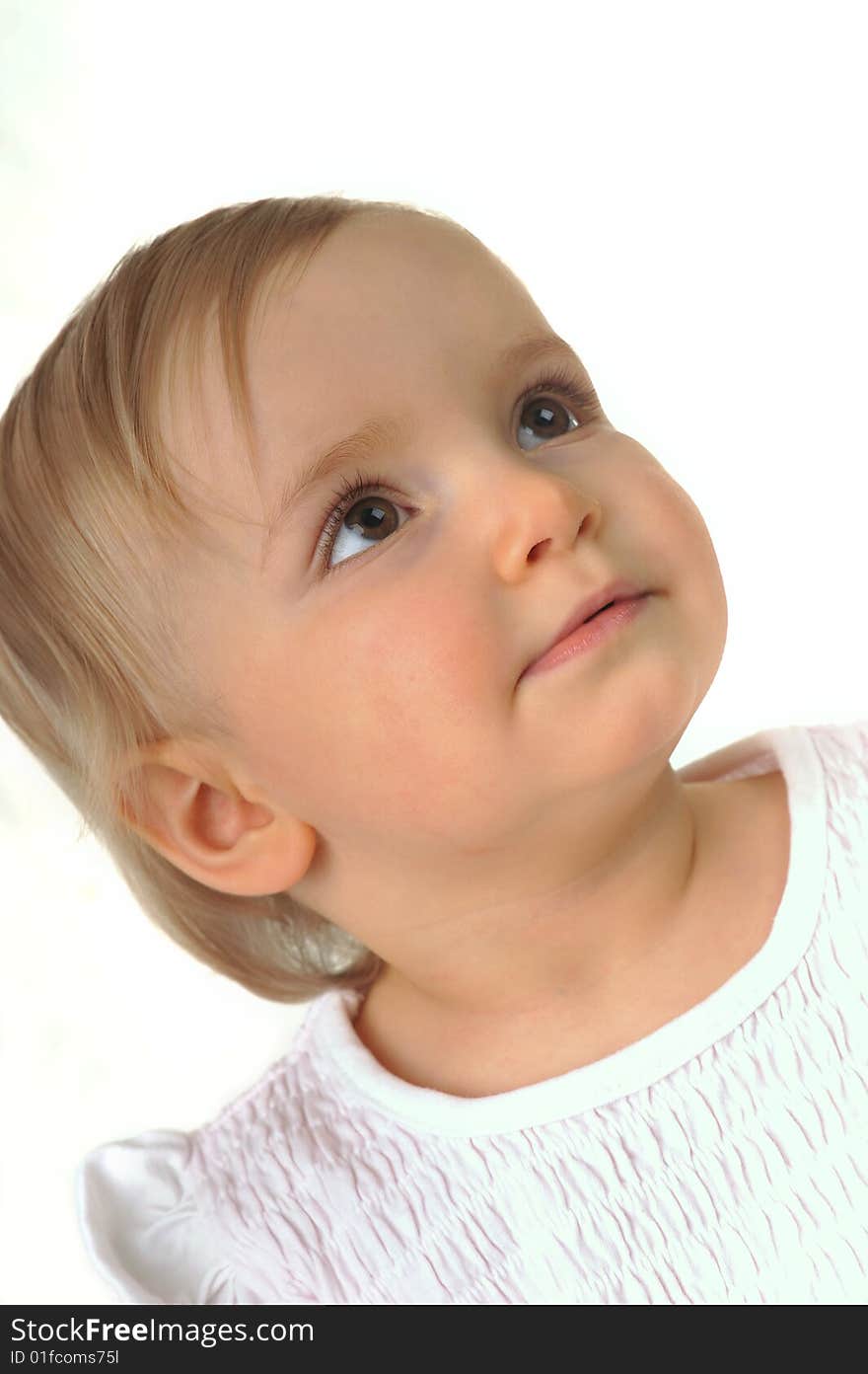 Beautiful little girl in white  portrait