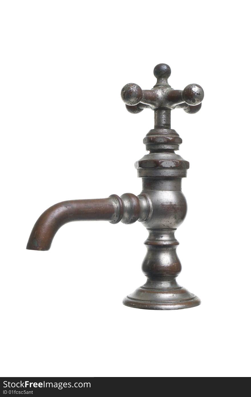 Vintage, worn faucet with spout and handle. Vintage, worn faucet with spout and handle