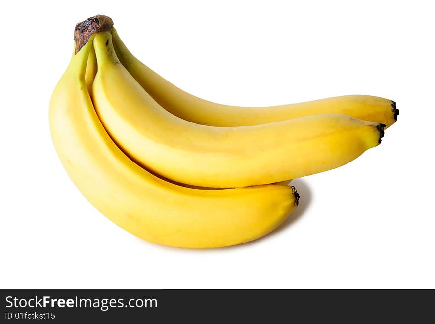 A bunch of bananas isolated on white