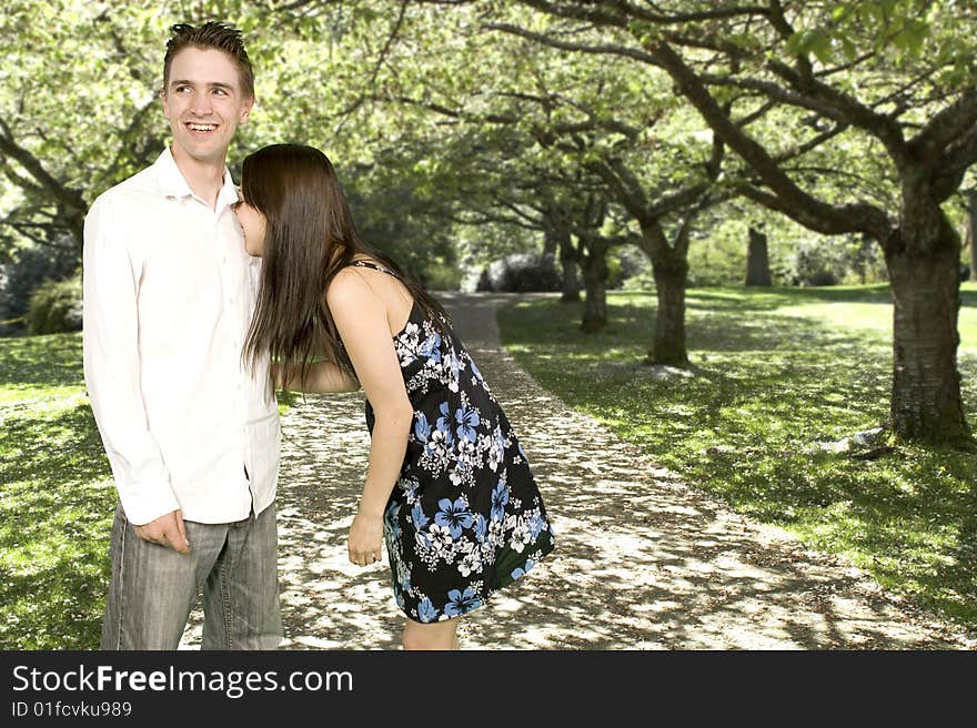 Young couple in Stanley park in Vancouver. Young couple in Stanley park in Vancouver