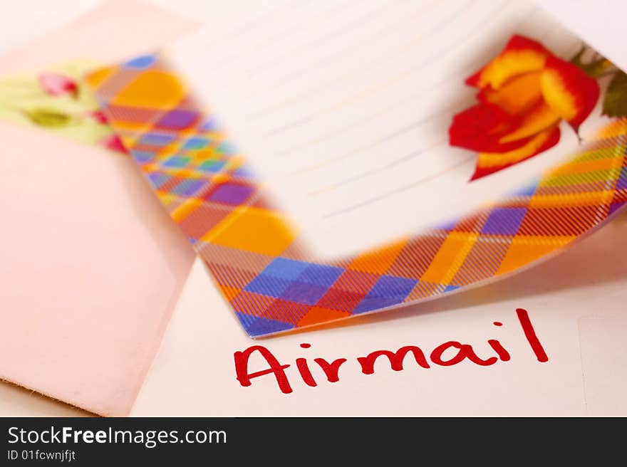 Air mail and envelope for contact. Air mail and envelope for contact