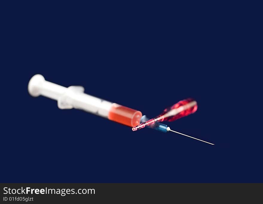 A syringe with medicine