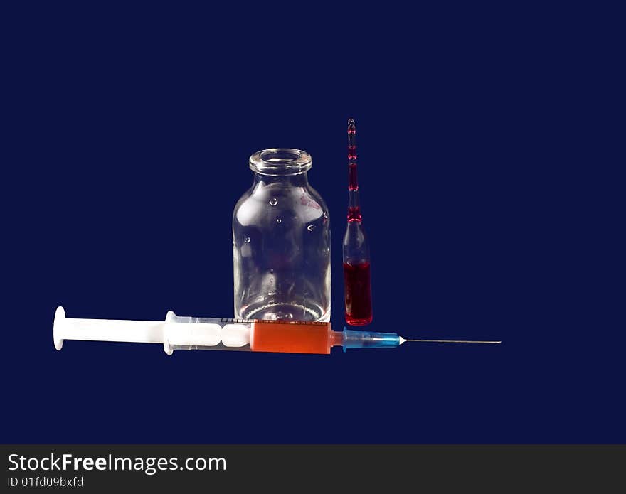 A syringe and medicine