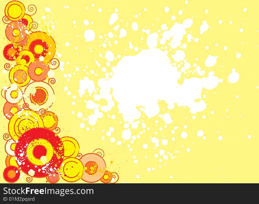 Abstract grunge splashy background in yellow and red colours. Abstract grunge splashy background in yellow and red colours