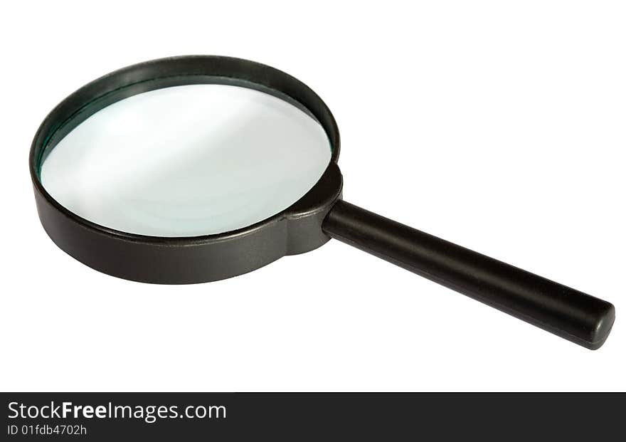 Magnifying glass on the white