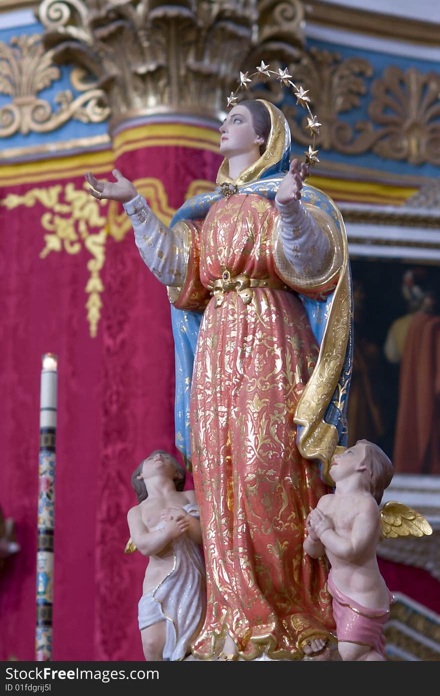 St. Mary statue in maltese church