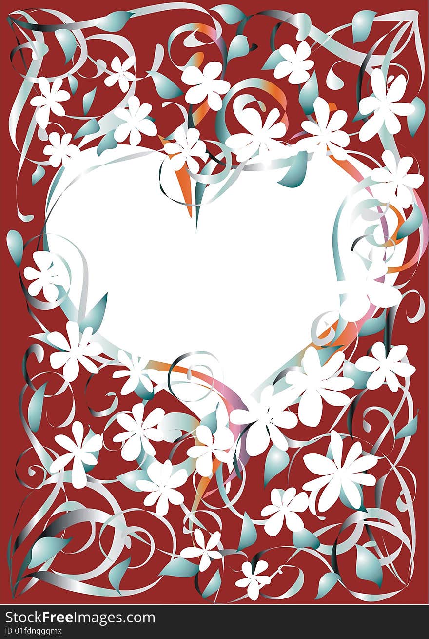 White Flowers And Heart