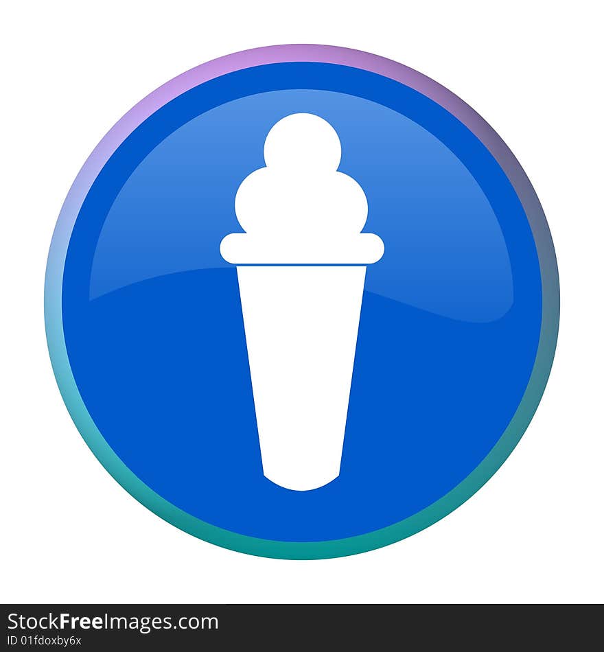 Ice cream blue web button