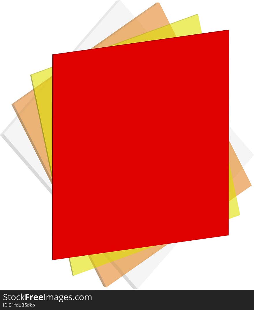 Four colour office sheets on white background