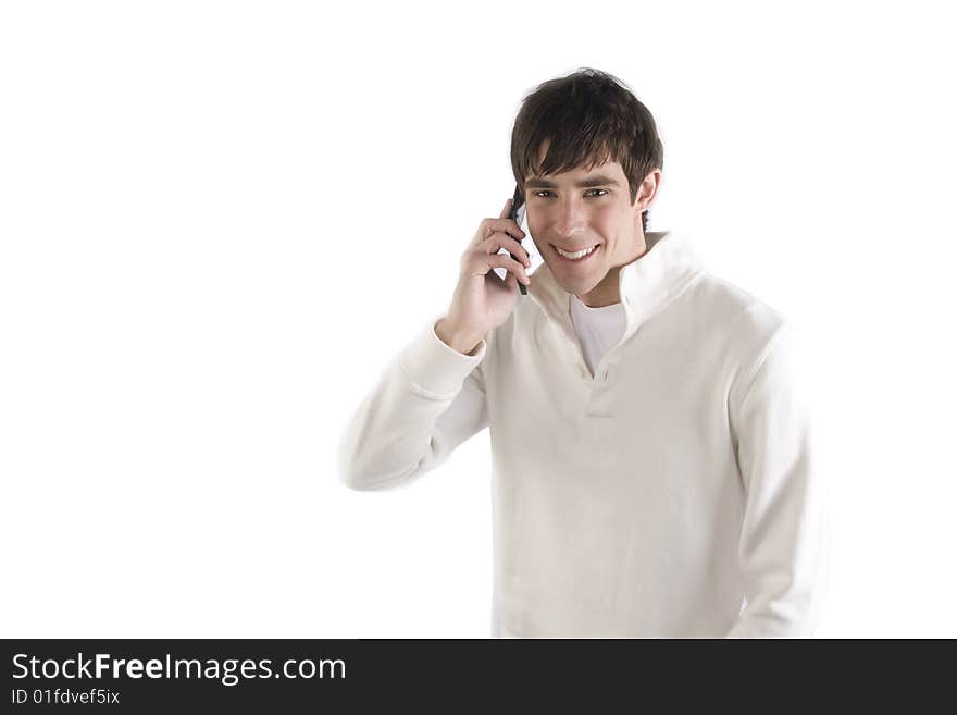 Young Man Talking On Phone