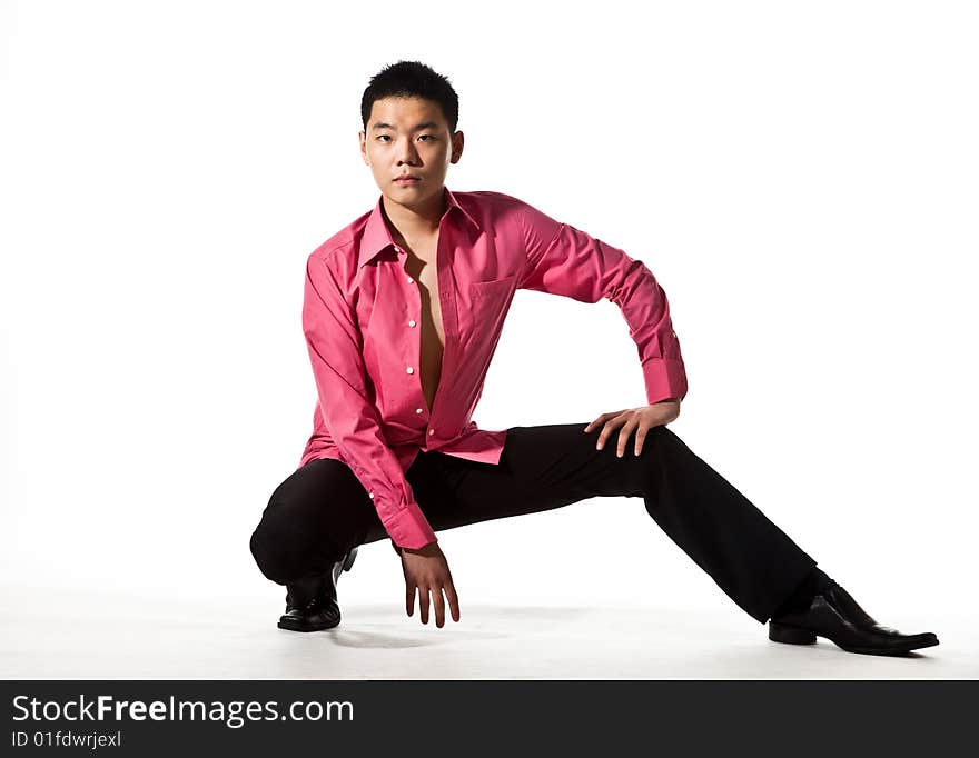 Asian young man in stylish attire