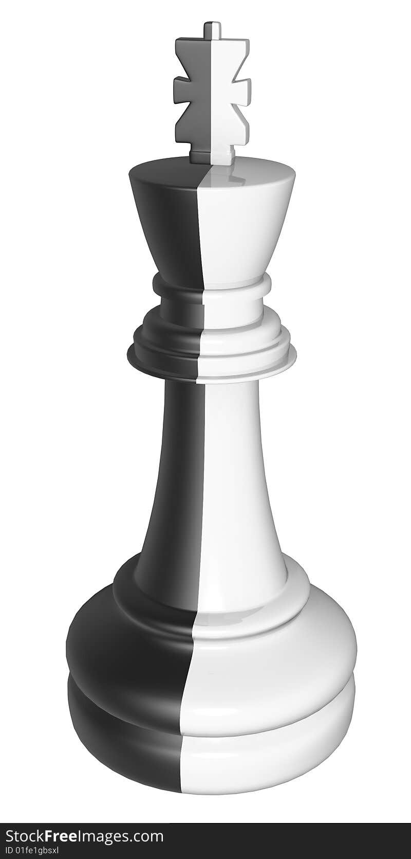 Black white king isolated on white background