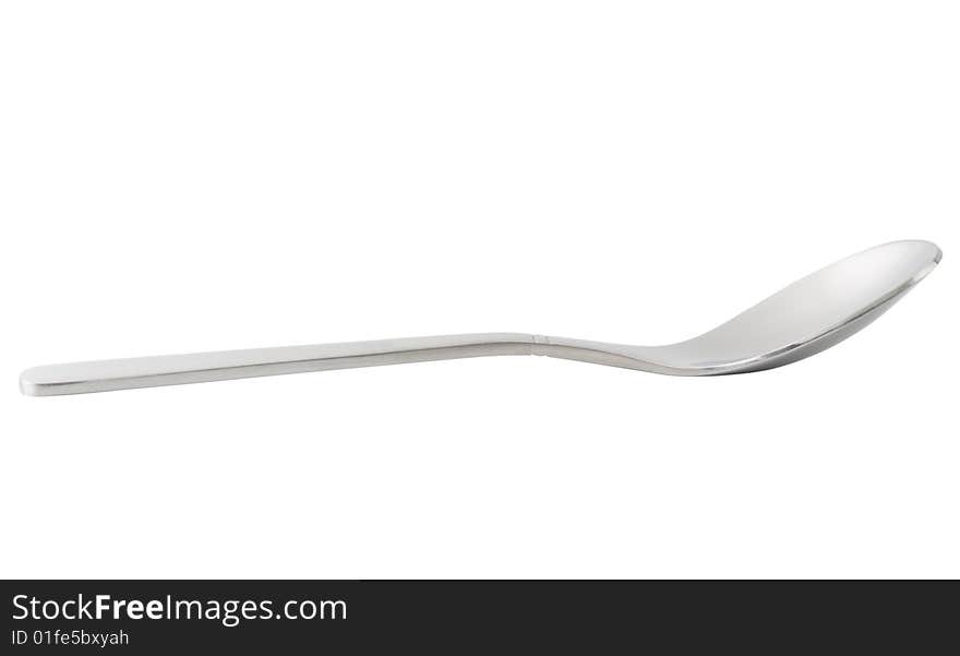 Metal teaspoon isolated on white background including clipping path