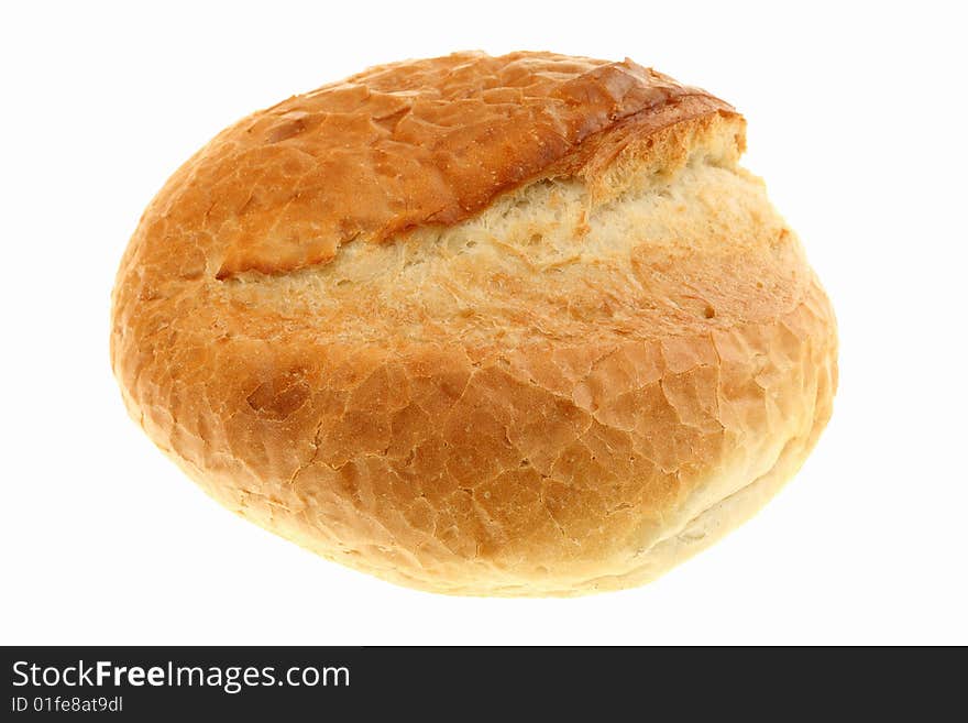 White bread loaf on a white background